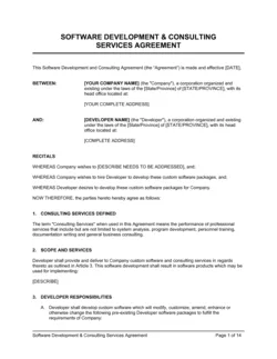 Software Development and Consulting Services Agreement