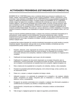 Actividades prohibidas