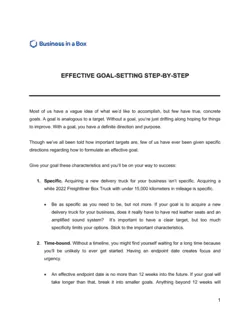 Effective Goal Setting Step By Step