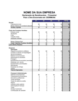 Comprovante de Receita Treimestral