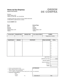 Pedido de Compra - Excel