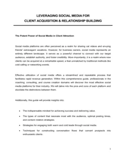 Leveraging Social Media For Client Acquisition and Relationship Building