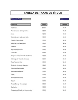 Planilha Taxas de Título