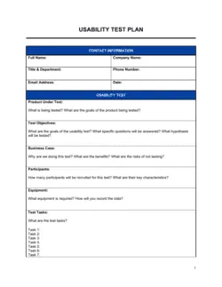 Usability Test Plan