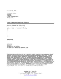 Notificación de confidencialidad y renuncia por correo electrónico