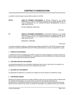 Contrat d'association