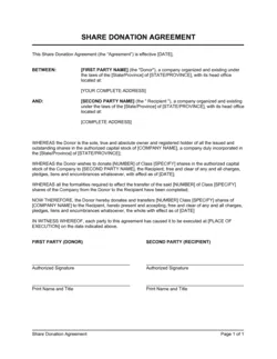 Share Donation Agreement