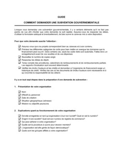 Guide Comment demander une subvention gouvernementale