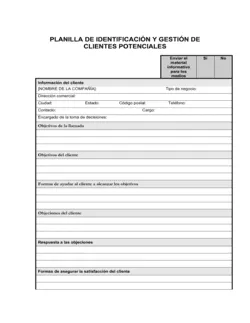 Planilla de identificación y gestión de clientes potenciales