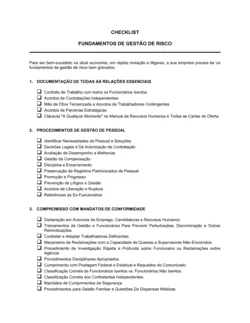 Lista de Conferência Gerenciamente de Riscos Essenciais