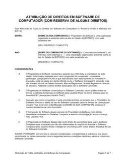 Atribuição de Direitos em Software de Computador Com Reserva