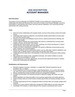 Account Manager Job Description