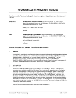 Kommerzielle Pfandverschreibung - Ausrüstung und Maschinen