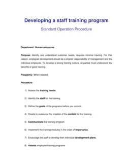 How to Develop a Staff Training Program