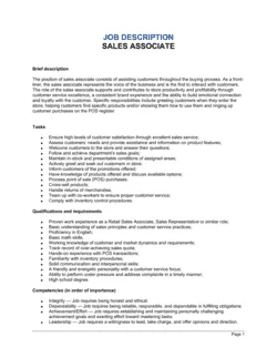 Sales Associate Job Description