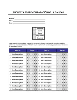 Encuesta para comparar calidad