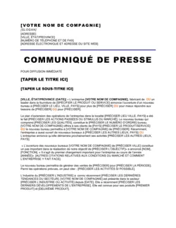 Communiqué de presse Annonce d'ouverture d'une succursale