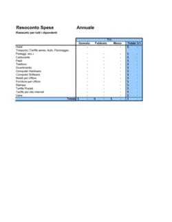 Resoconto spese mensile - trimestrale - annuale