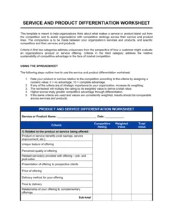 Worksheet_Products and Services Differentiation