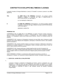 Contratto di sviluppo multimedia e licenza