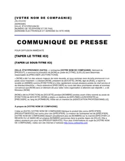 Communiqué de presse Annonce de promotion d'employé