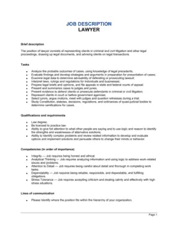 Lawyer Job Description