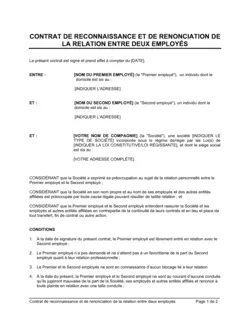 Contrat de reconnaissance et de renonciation