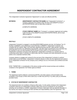 Independent Contractor Agreement