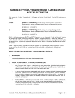 Acordo de Venda, Transferência & Atribuição de Contas Recebíveis