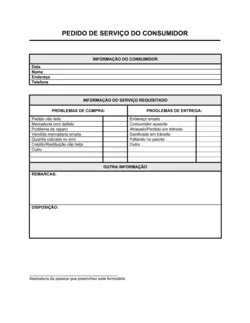 Formulário de Pedido de Serviço de Consumidor