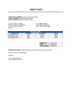 Credit Note