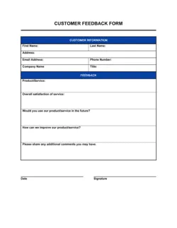 Customer Feedback Form