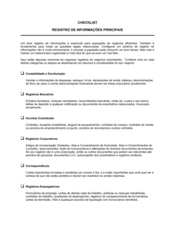 Lista de Conferência Mantendo Registros Chaves