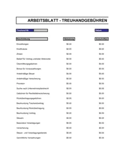 Arbeitsblatt - Treuhandgebühren