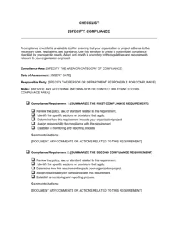 Checklist Compliance