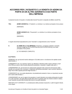 Accordo di acquisto e vendita di azioni da parte degli azionisti