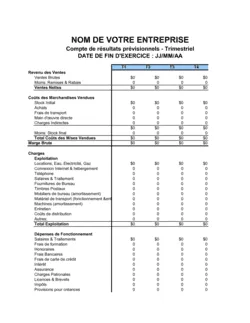 État des résultats Prévisonnel_Trimestriel