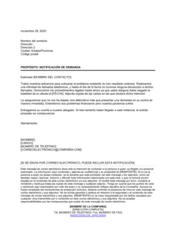 Carta Aviso de litigio