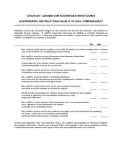 Lista de Conferência Tratando com Acionistas e Investidores