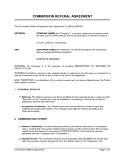 Commission Referral Agreement