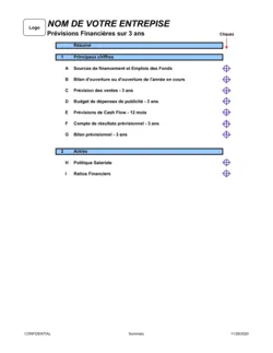 Projections financières 3 ans