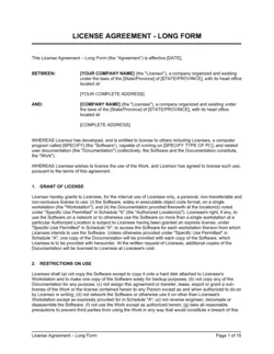License Agreement Long Form