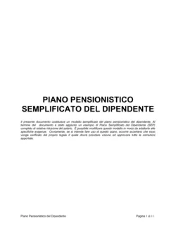 Piano pensionistico semplificato del dipendente