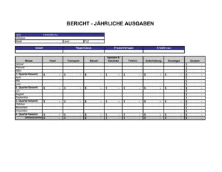 Bericht - Jährliche Ausgaben