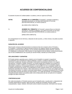 Acuerdo de confidencialidad para los consultores, contratistas