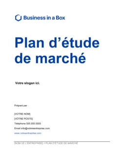 Plan D'étude De Marché