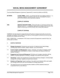 Social Media Management Contract