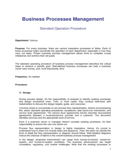 Business Processes Management