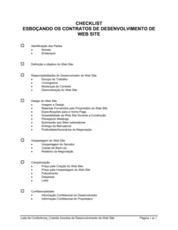 Lista de Conferência Criando Acordos de Desenvolvimento de Web Site