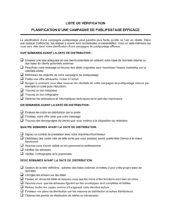 Liste de vérification Campagne de publipostage2